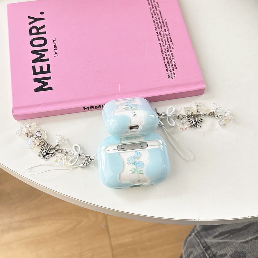 Floral Apple AirPods / Pro Earphone Case Skin with Charm