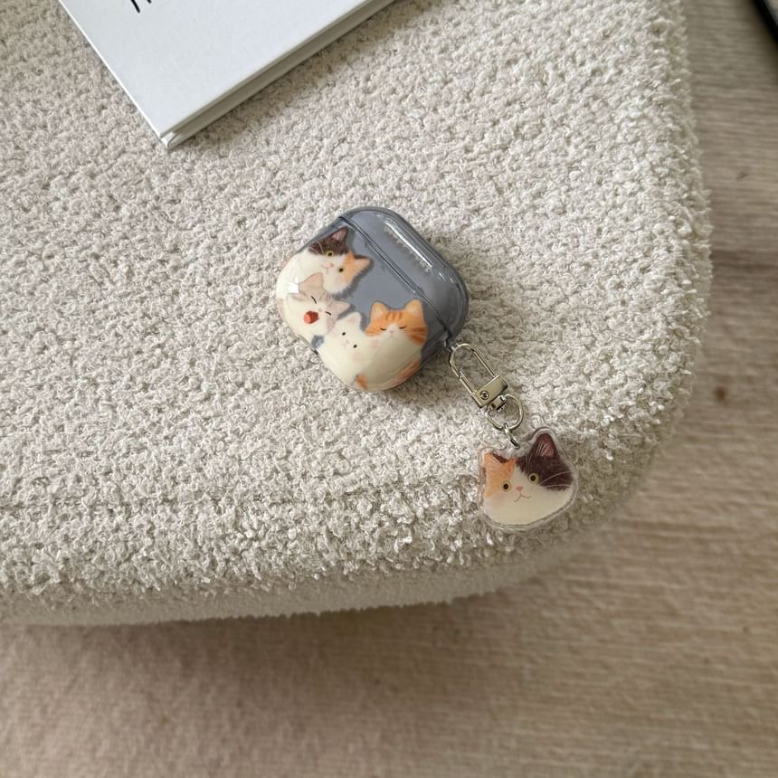 Cat Apple AirPods / Pro Earphone Case Skin with Charm