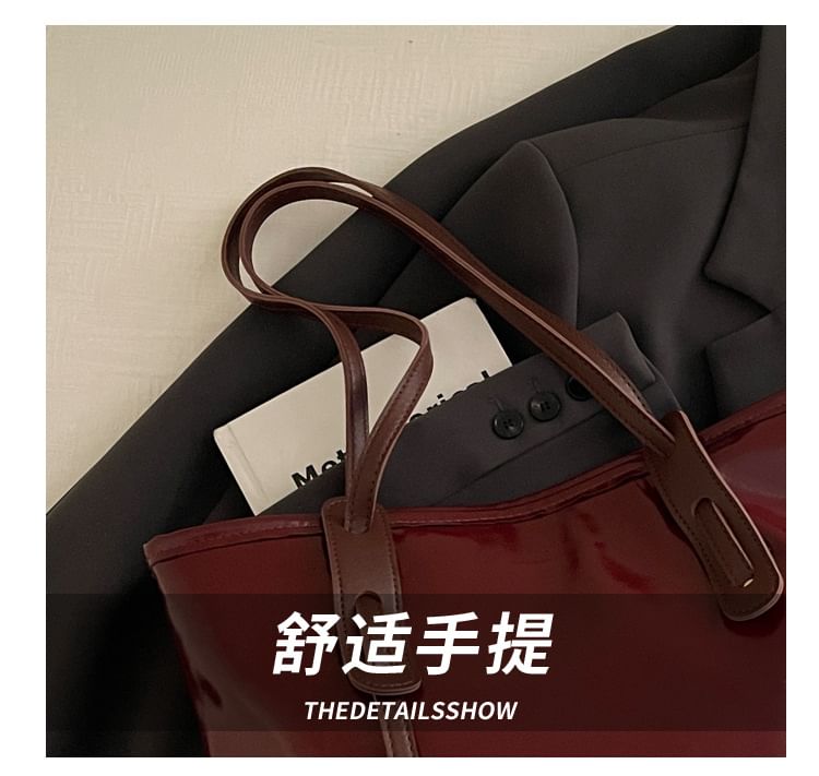 Faux Leather Tote Bag