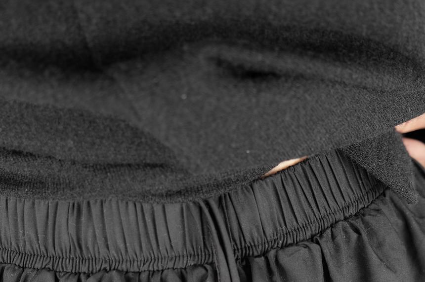 Solid Midi A-Line Skirt with High Waist