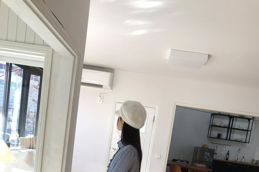 Gingham Peter Pan Collar Long-Sleeve Button Shirt
