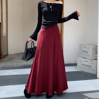 Knit Maxi A-Line Skirt
