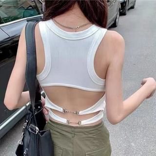 Backless Sleeveless Crop Tank Top