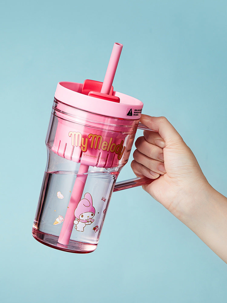 Cartoon Straw Handle Cup 750ml