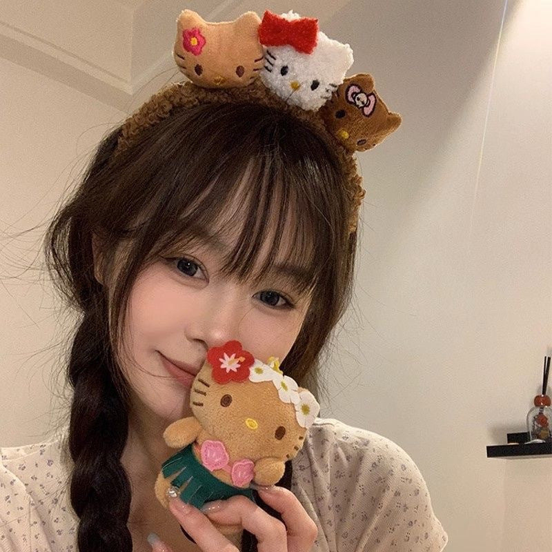Kitty Hawaiian Cute Plush Hair Hoop