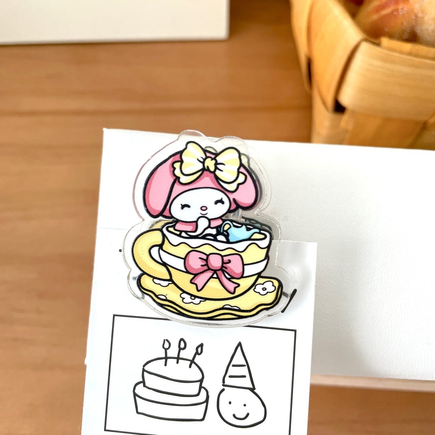 Trombone à motif de tasse kawaii