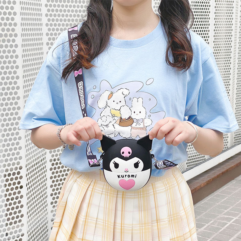 Cartoon Heart Round Silicone Bag