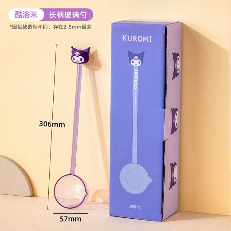 Cartoon Long-handled Glass Spoon