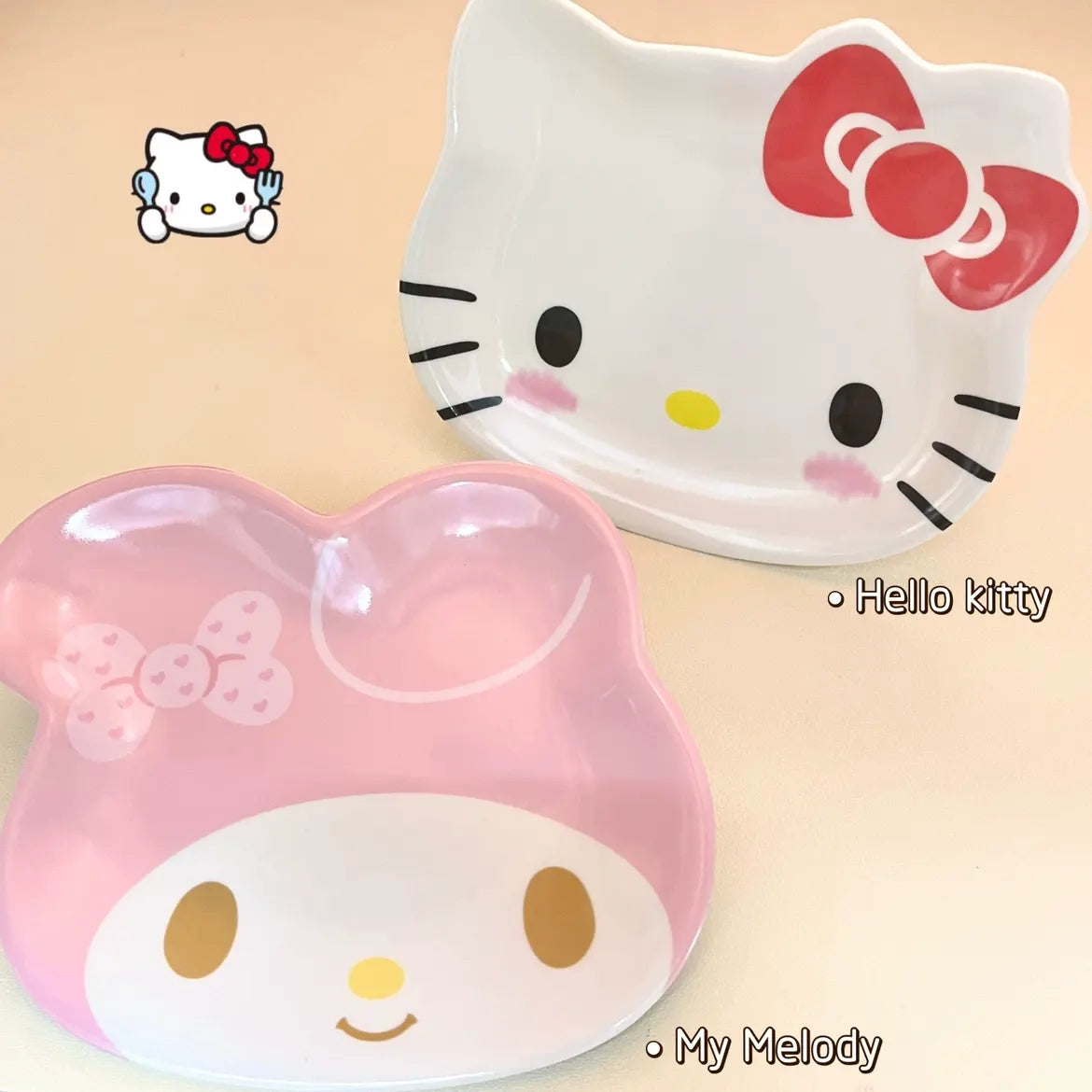 Kitty & Melo Melamine Imitation Ceramic Plate