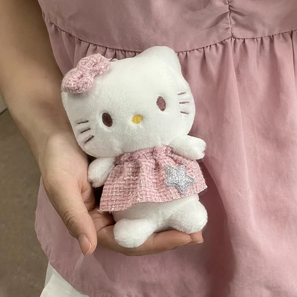 Pink Skirt Kitty Plush Keychain