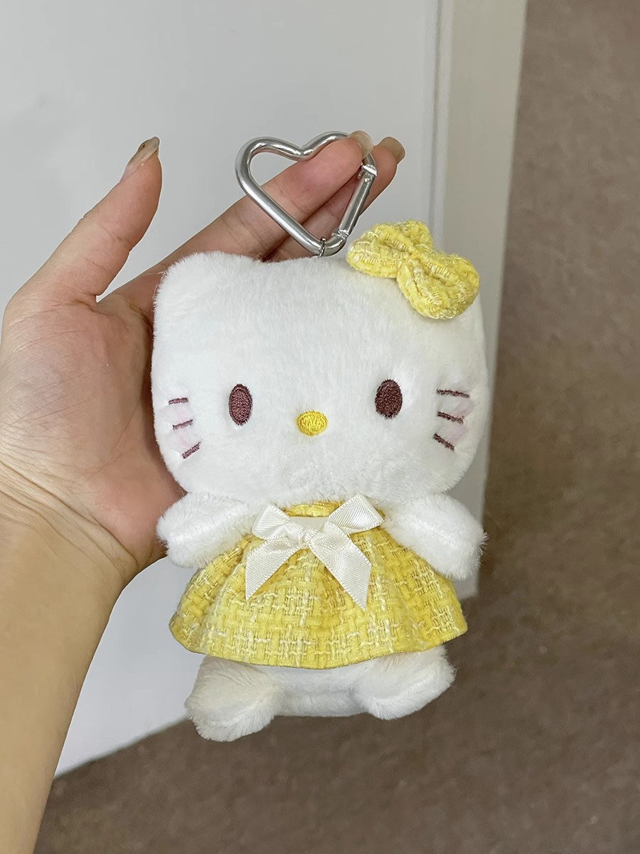 Pink Skirt Kitty Plush Keychain