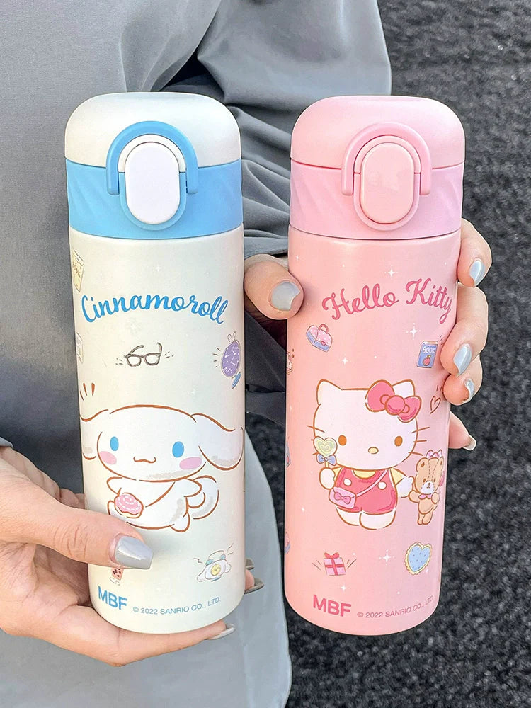 Bouteille isotherme en paille de dessin animé 420 ml