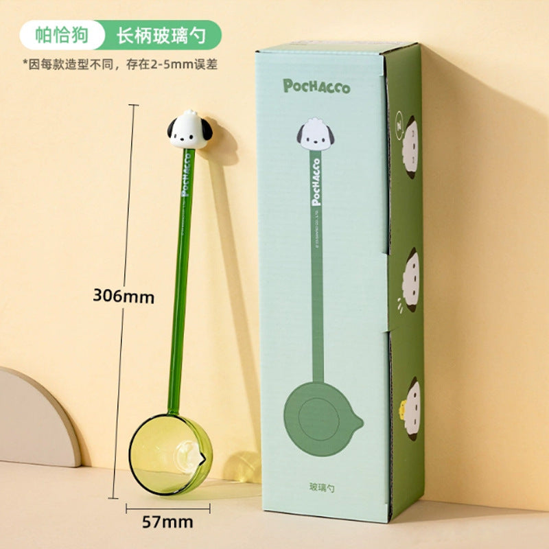 Cartoon Long-handled Glass Spoon