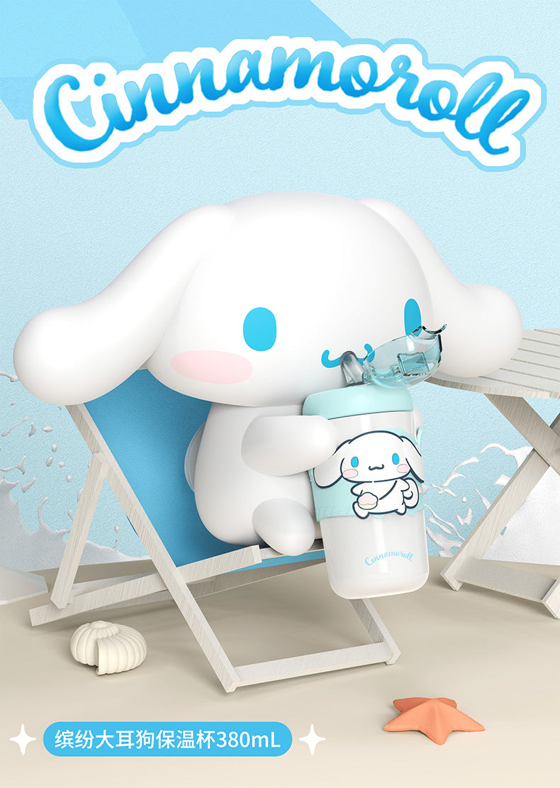 Kawaii Vacuum Bottle with Shoulder Strap 380ml
