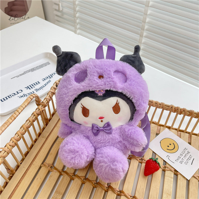 Mini sac à dos en peluche de dessin animé