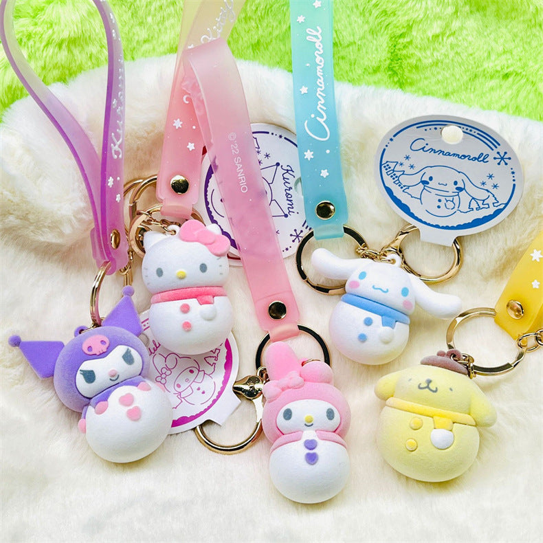 Kawaii Snowman Keychain