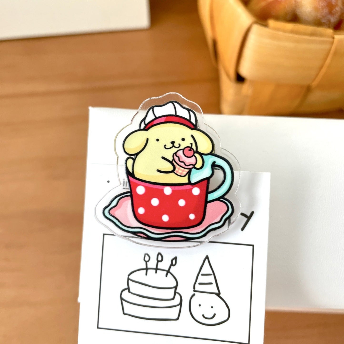 Trombone à motif de tasse kawaii