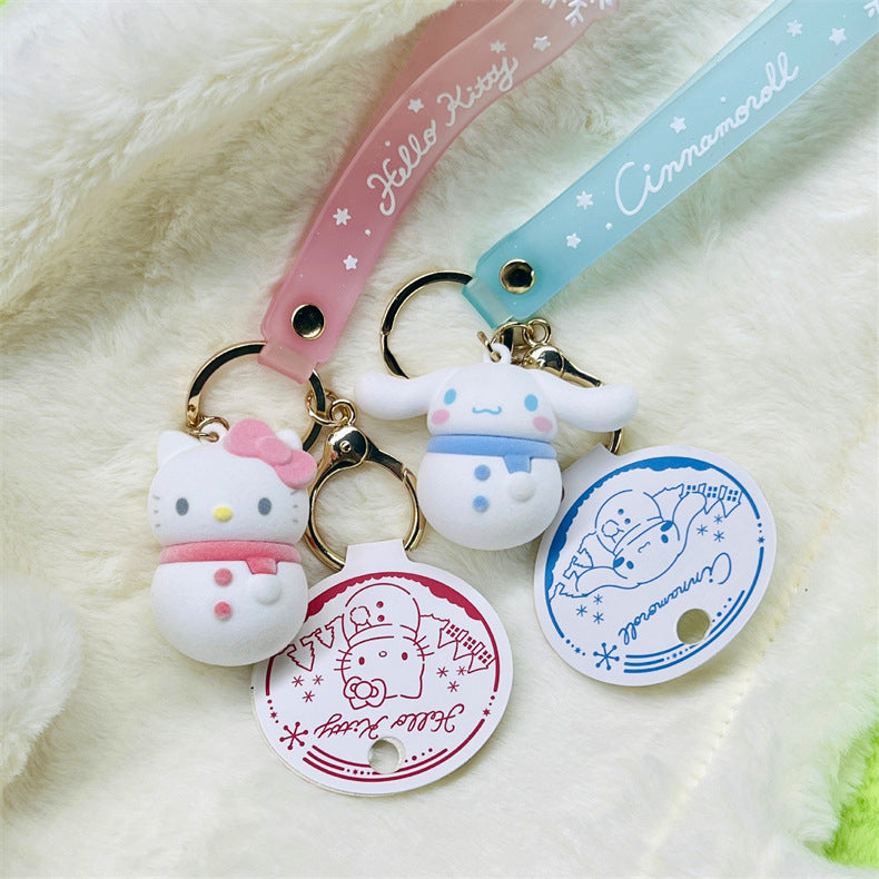 Kawaii Snowman Keychain
