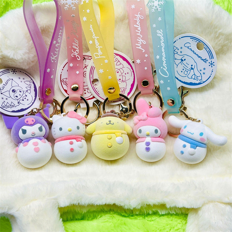 Kawaii Snowman Keychain