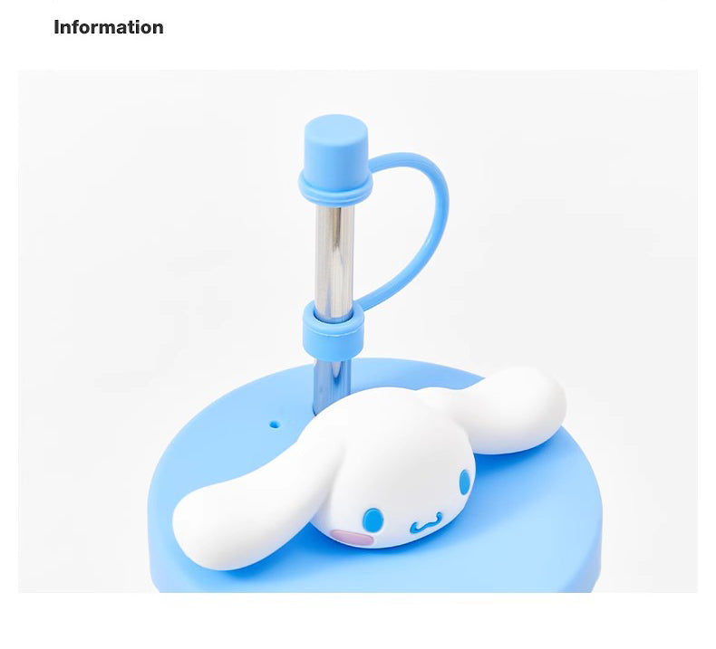 Cute Straw Stainless Steel Water bottle 580ml