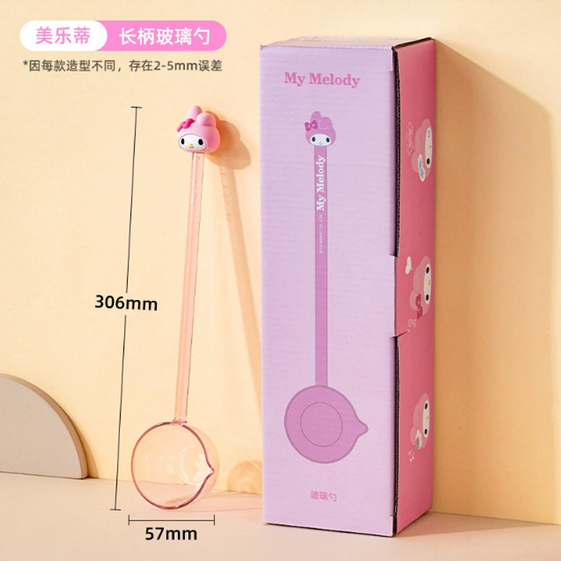 Cartoon Long-handled Glass Spoon