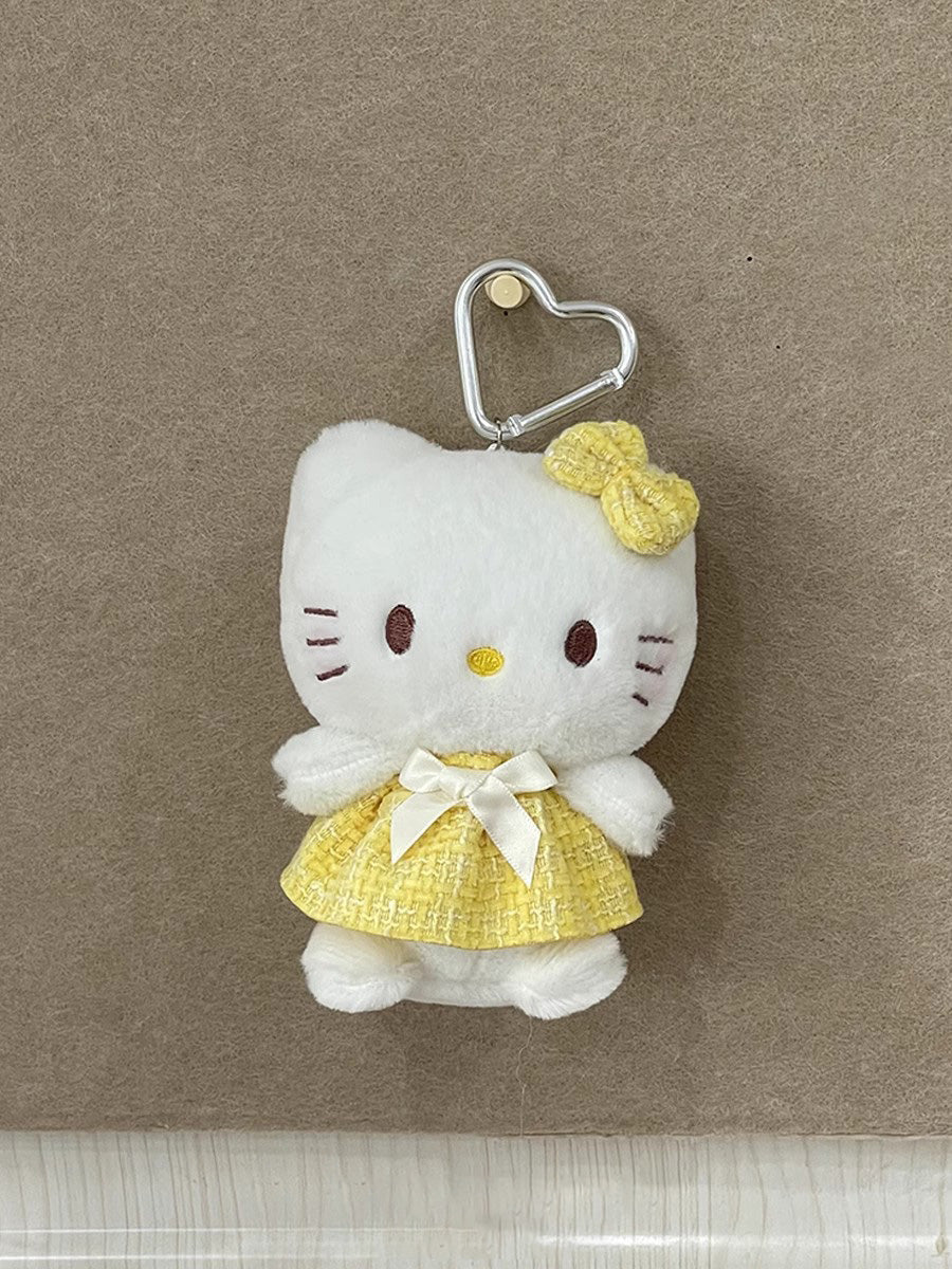 Pink Skirt Kitty Plush Keychain