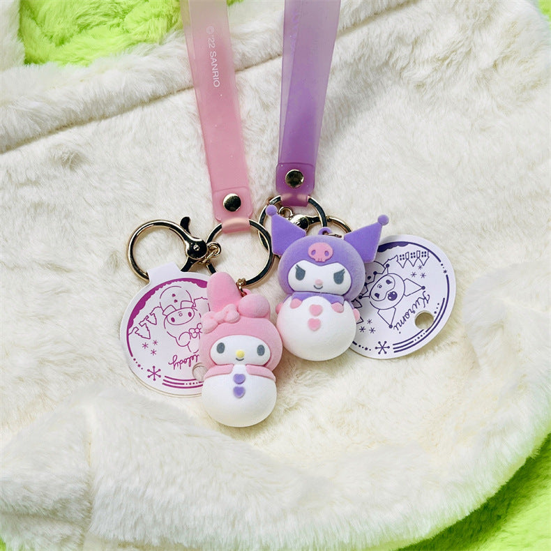 Kawaii Snowman Keychain