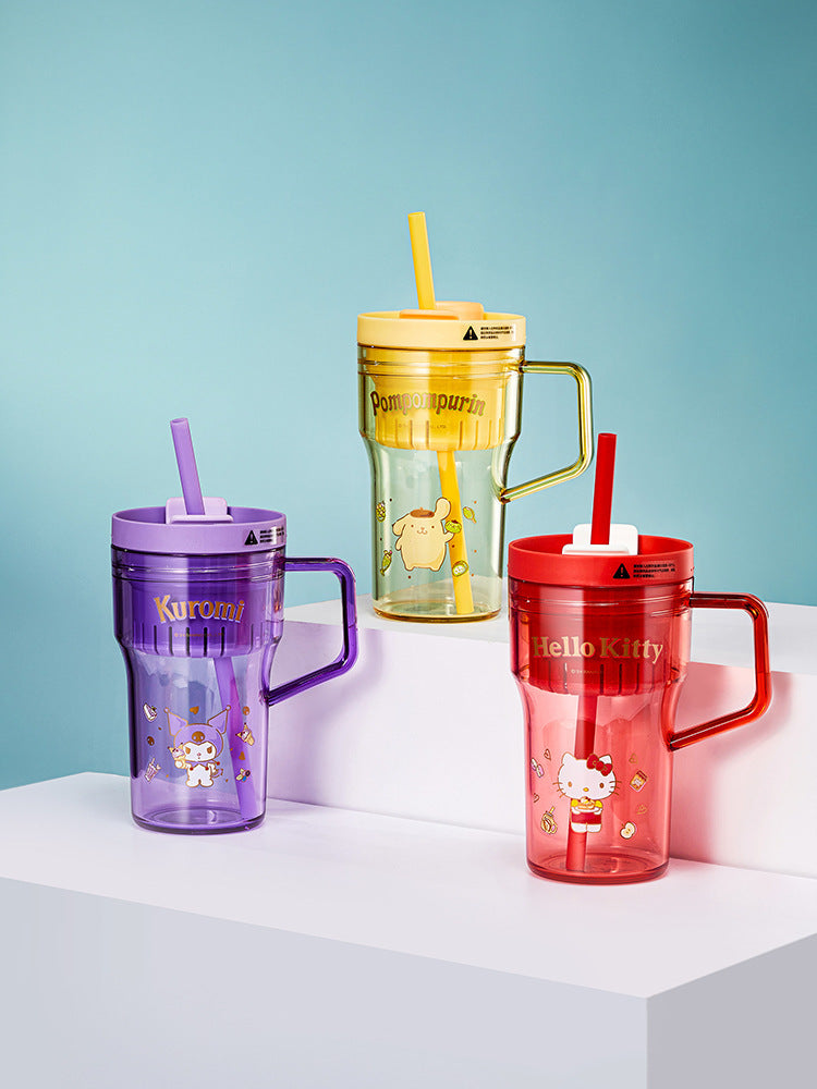 Cartoon Straw Handle Cup 750ml