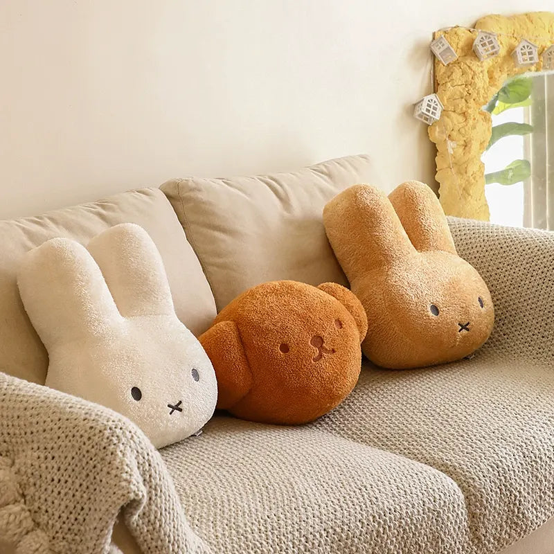 Bunny Head Plush Cushion