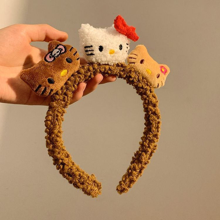 Kitty Hawaiian Cute Plush Hair Hoop