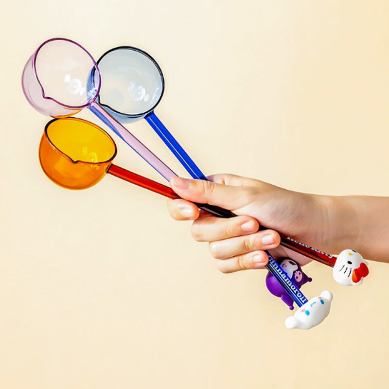 Cartoon Long-handled Glass Spoon
