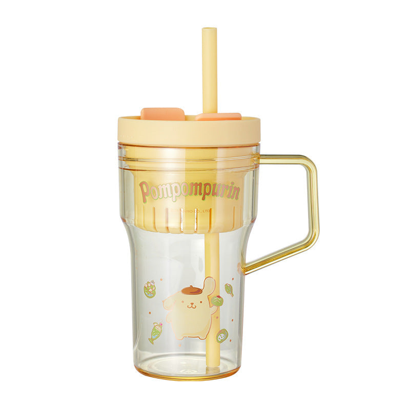 Cartoon Straw Handle Cup 750ml