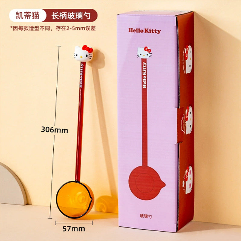 Cartoon Long-handled Glass Spoon