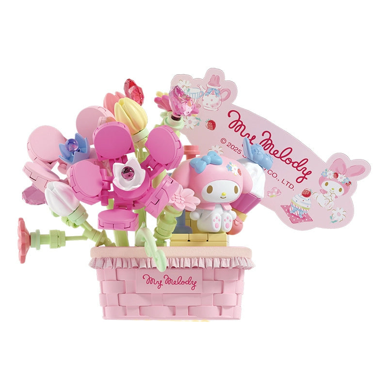Flower basket building blocks blind box