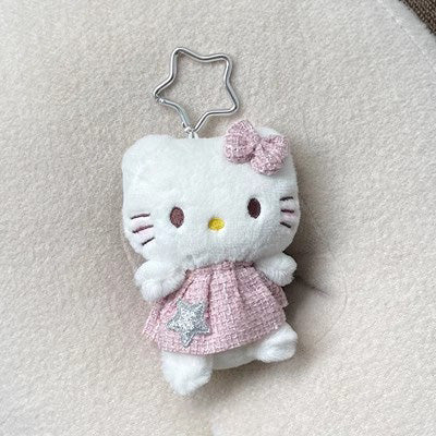 Pink Skirt Kitty Plush Keychain