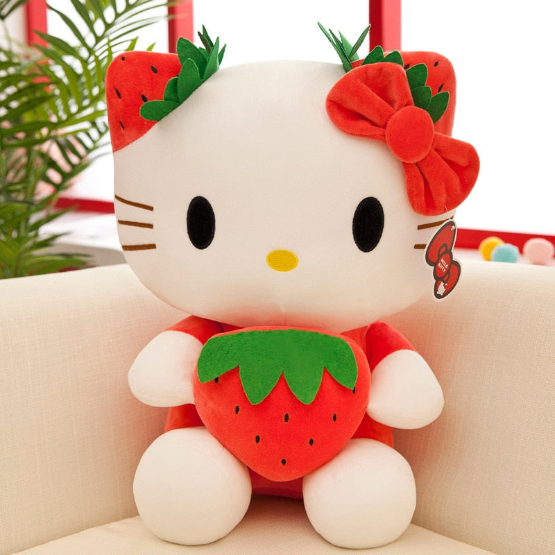 Strawberry Bow Kitty Plush