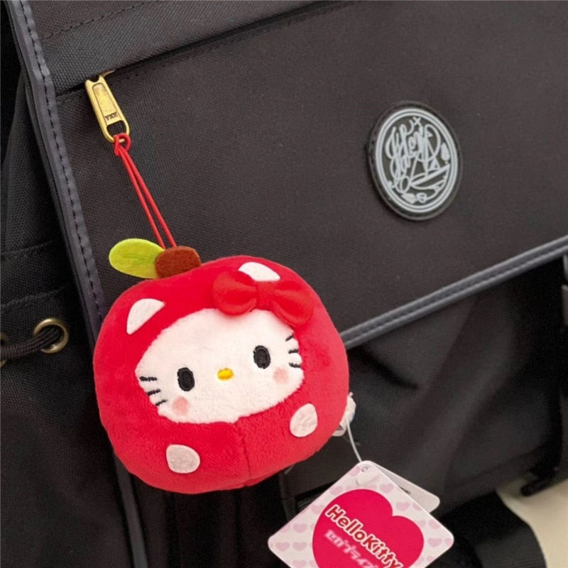 Kawaii Kitty Apple Keychain