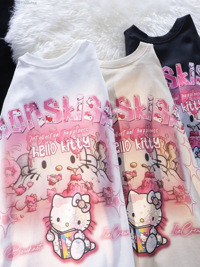 Y2K Ghost Kitty T-Shirt SK447