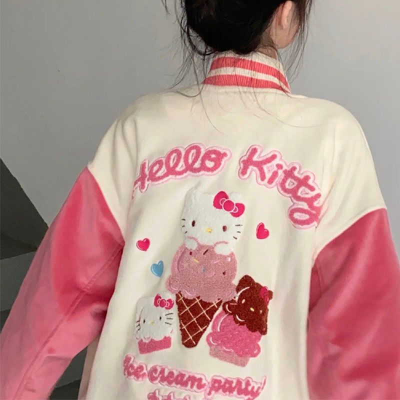 Jacke mit Kätzchen-Stickerei