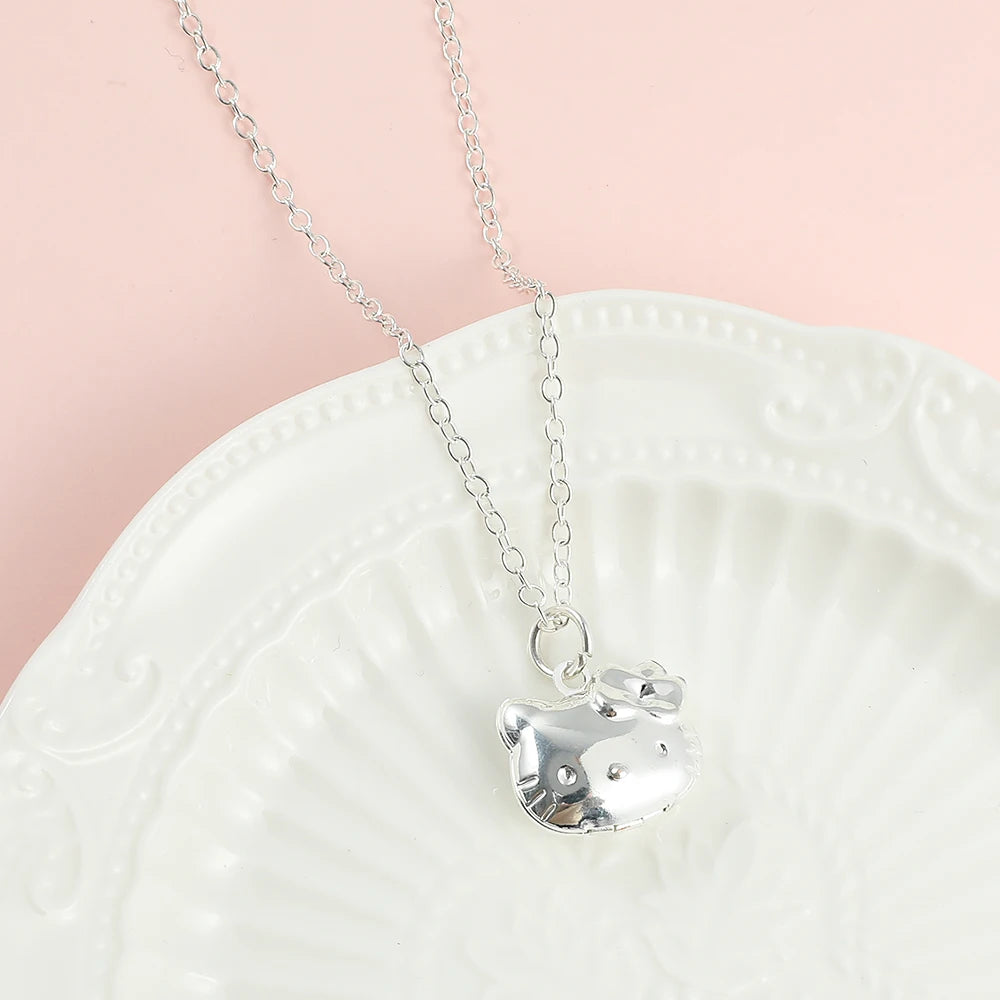 Sliver Openable Kitty Necklace