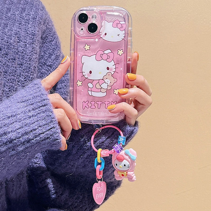 Cartoon Phone Case With Keychain