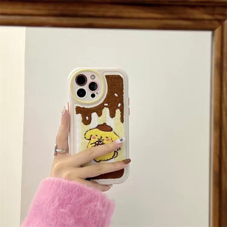 Cute Anime Embroidered iPhone Case