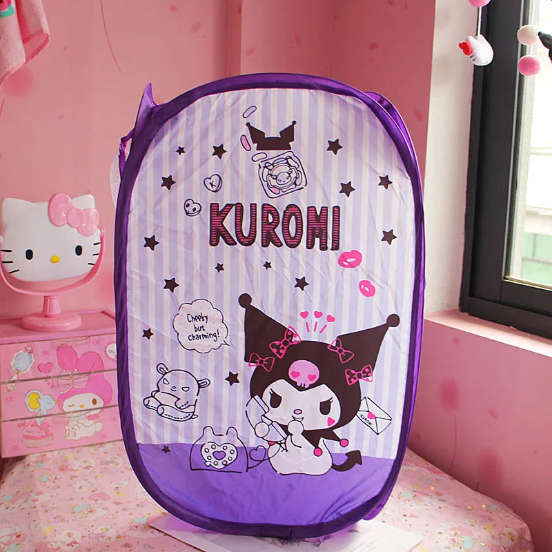 Kitty Hamper Folding Dirty Clothes Basket