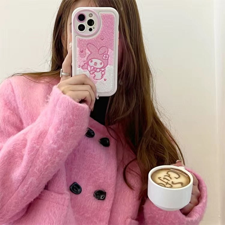 Cute Anime Embroidered iPhone Case