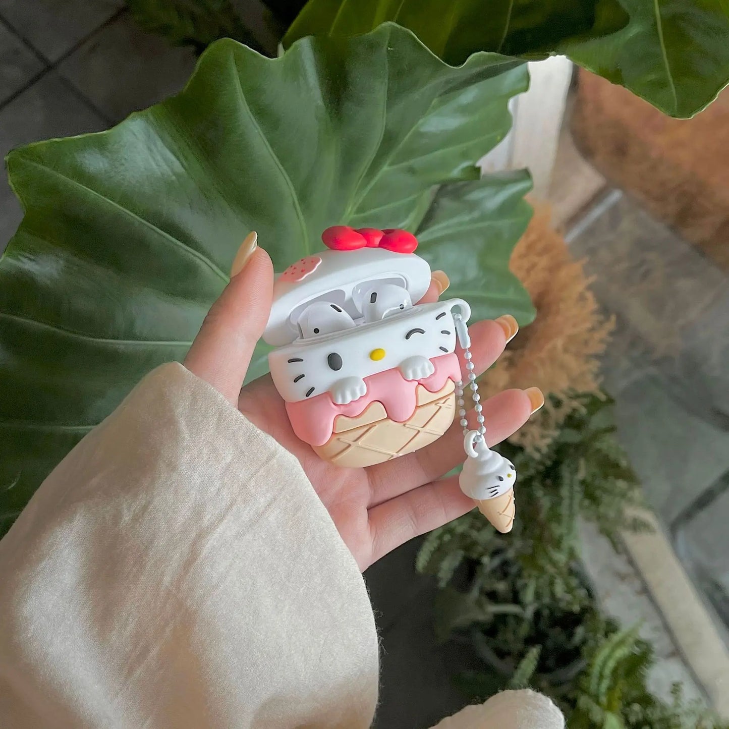 Kawaii Kitty Ice Cream AirPods Case