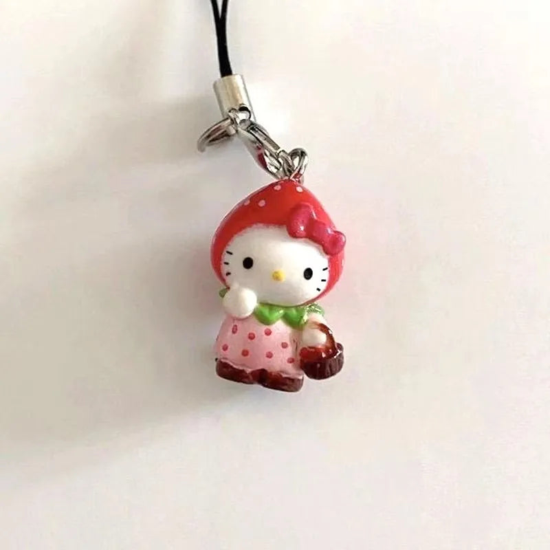 Strawberry Kitty Pendant Keychain KI734