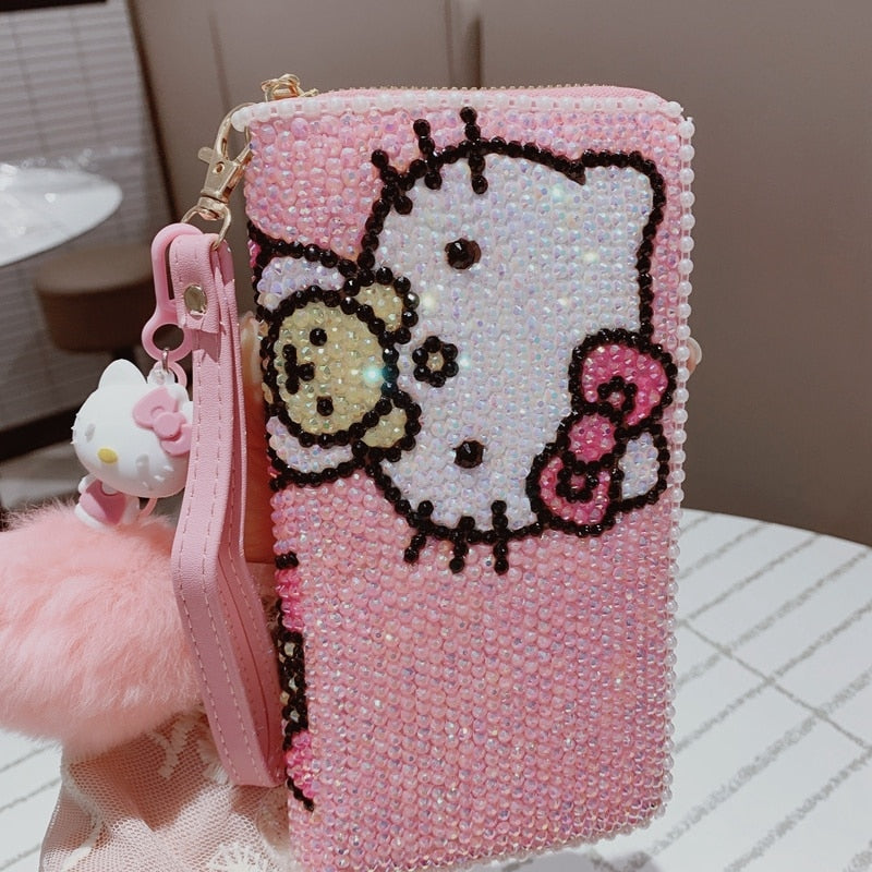 Pink Kitty Rhinestones Wallet