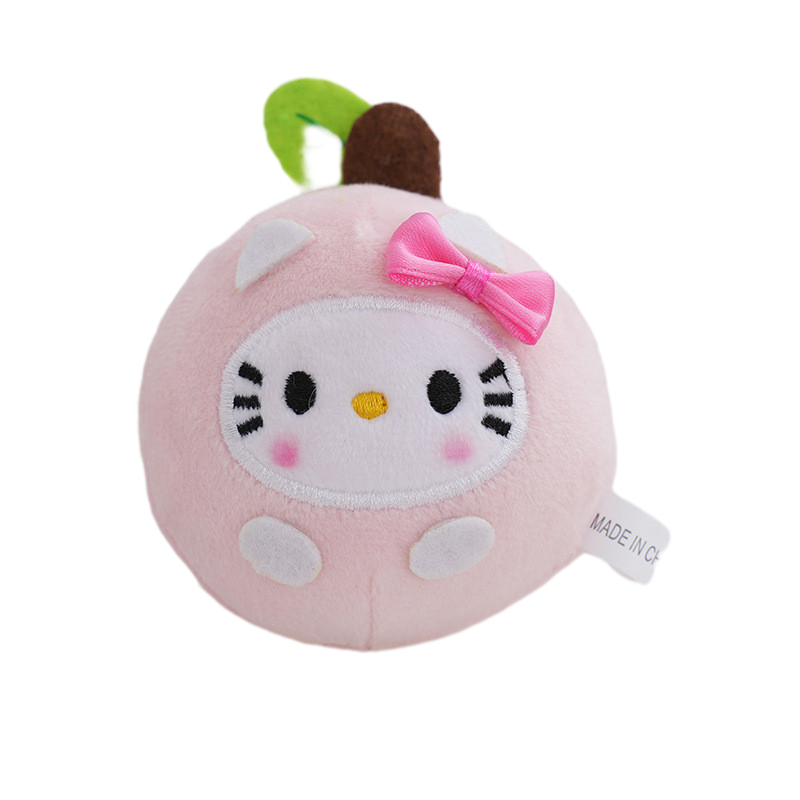Kawaii Kitty Apple Keychain