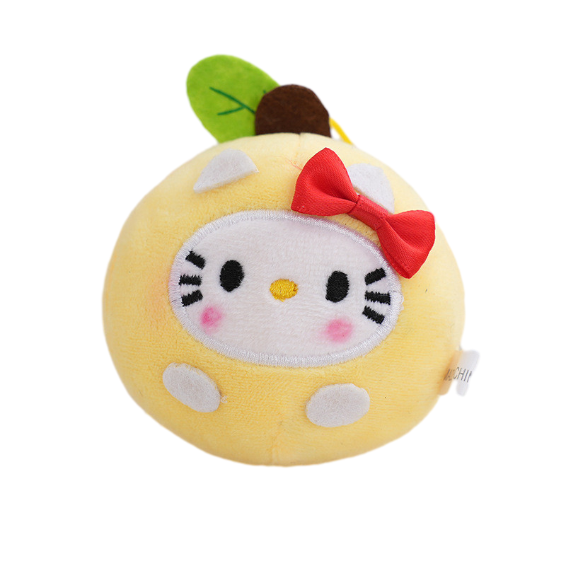 Kawaii Kitty Apple Keychain