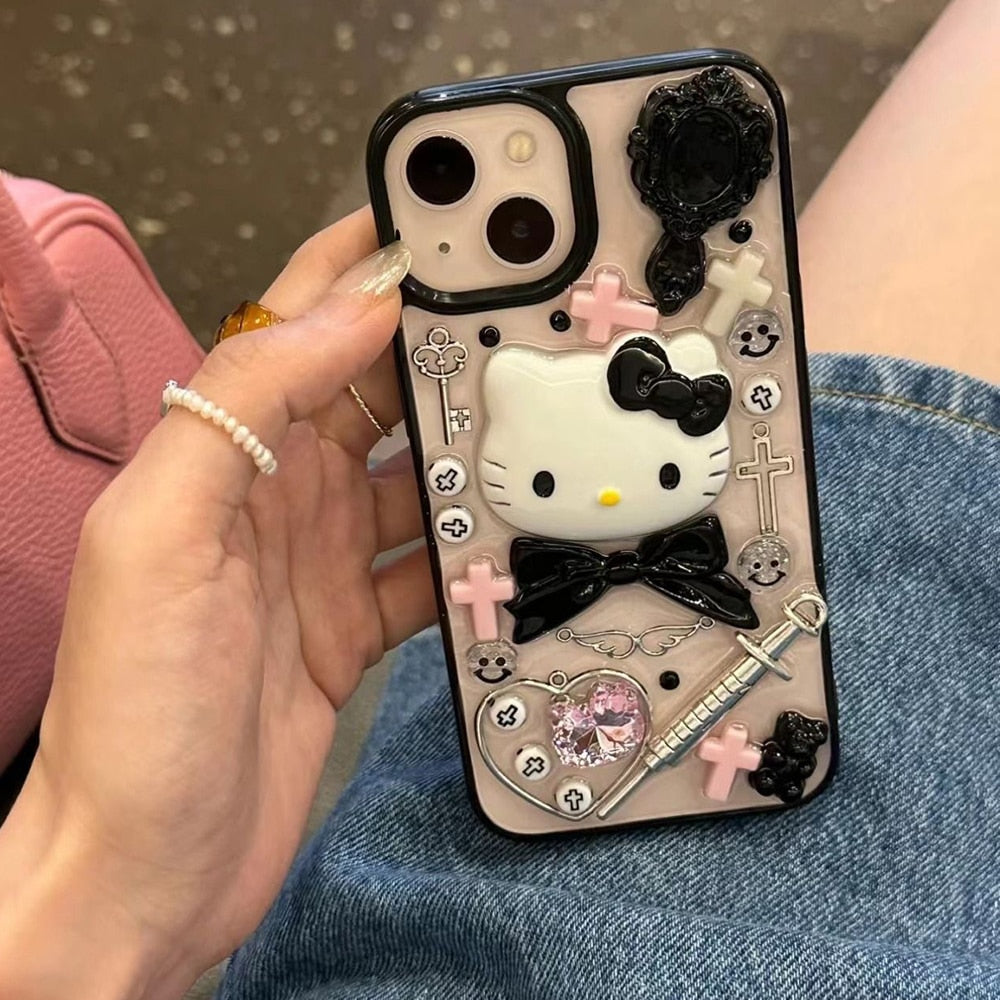 Gothic Kitty Phone Case With Chain SK512